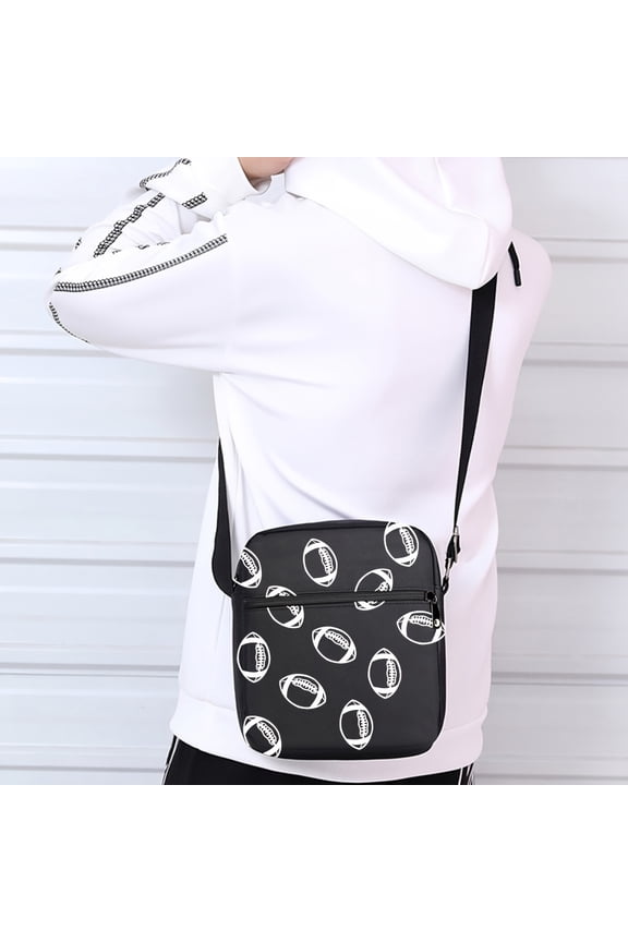 Baseball Pattern Sling Bag, Vintage Softball Football Chest Bag, Trendy Sport Crossbody Bag