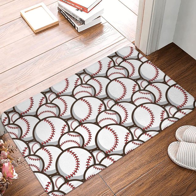 Baseball Patterns Door Entrance Mat Easy Clean Mat Outdoor Home Decor