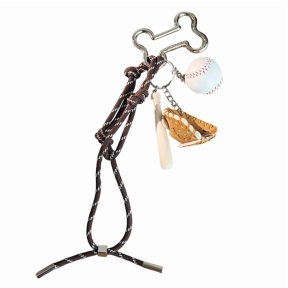 Baseball Pendant Keychain PU Leather Key Ring For Men Women Sporty Accessory Gift Contemporary Handmade Keyring Ornament