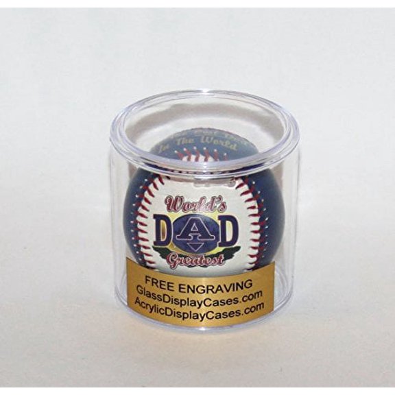 Baseball Personalized Engraved Acrylic Display Case Round Tube