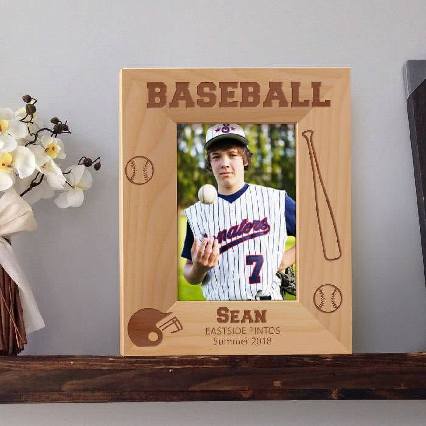 Baseball Personalized Wooden Picture Frame 3 1/2