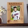 thumbnail image 1 of Baseball Personalized Wooden Picture Frame 4" x 6" Brown (Vertical), 1 of 1