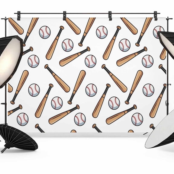 Baseball Photography Backdrop 8x6FT, Retro Sports Style Baseball Bats Minimalist Modern Photo Backdrops, Background for Photography Studio Photo Studio Background, Back Drop for Photoshoot