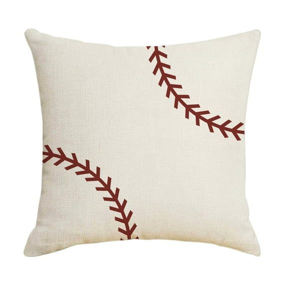 Baseball Pillow Cover Sports Theme Cotton Linen Polyester Decorative Throw Pillow Case Cushion Cover for Bedroom Sofa Living Room Couch Chair Office 18 x 18 Inch