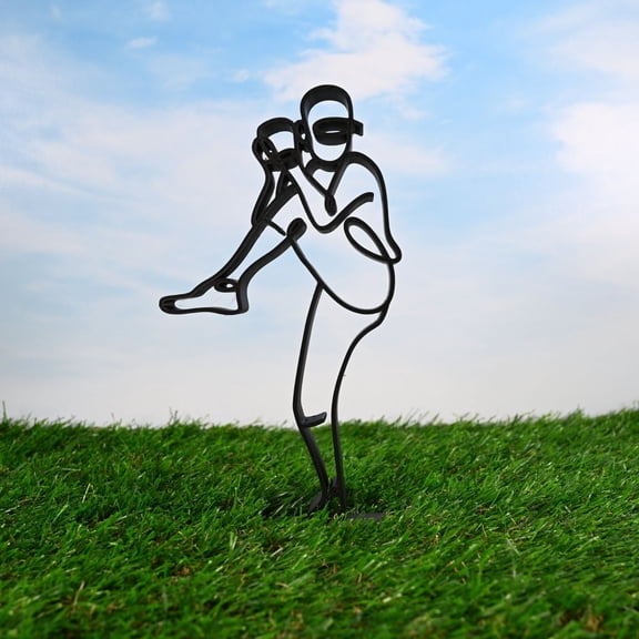 Baseball Pitcher Decor, Minimalist Line Art, 3D Printed Baseball Sculpture