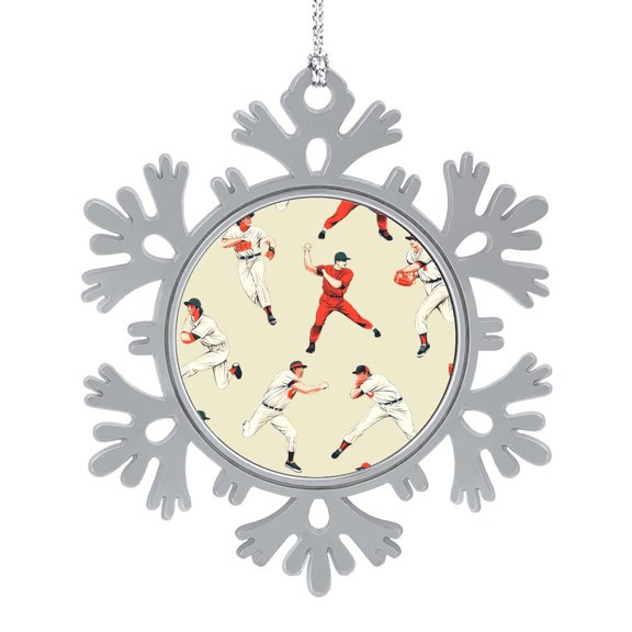 Baseball Pitcher Snowflakes Ornaments Gifts for Baseball Lover Christmas Keepsake Holiday Ornament for Home Christmas Tree Decor Gifts for Friends Coworkers Employees Family