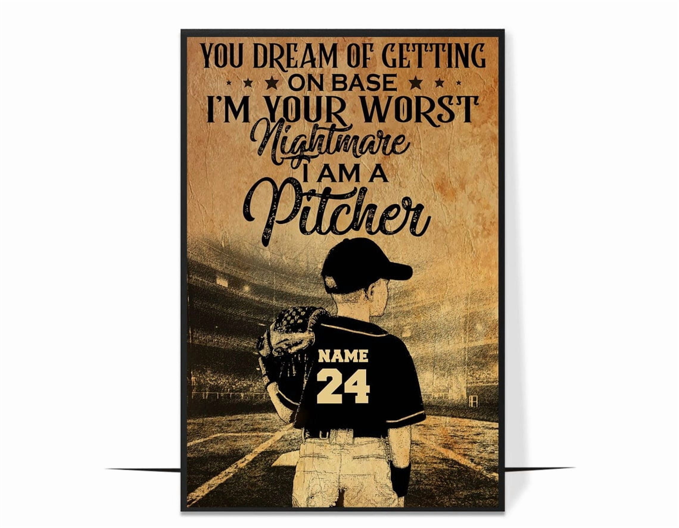 Baseball Pitcher Wall Art Print, Sports Motivation Decor - Walmart.com