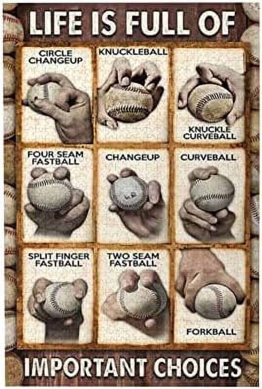 Baseball Pitching Grips Cheat Sheet 300 Pieces Jigsaw Puzzles for ...