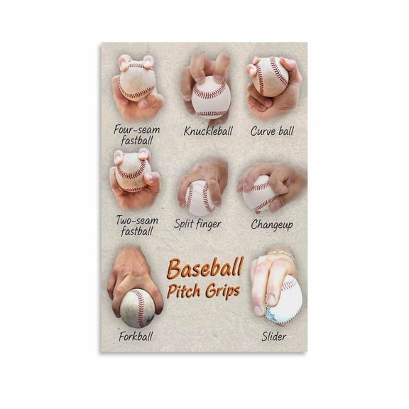 Baseball Pitching Grips Poster (5) Canvas Painting Posters And Prints Wall Art for Living Room Bedroom Decor