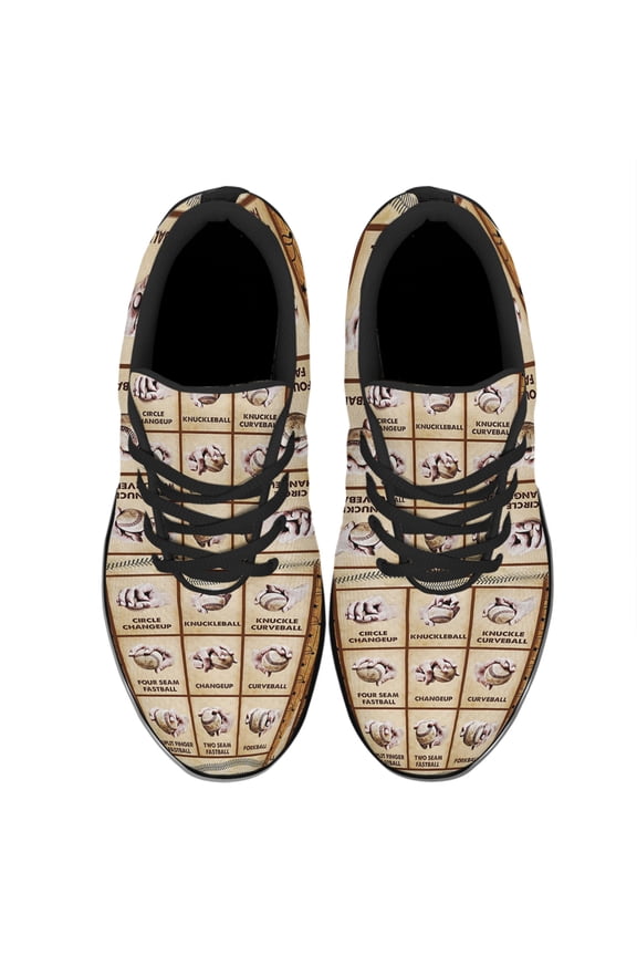 Baseball Pitching Grips Shoes Women's Fashion Sneakers Tennis Running Shoes for Men Women Black Size 3.5