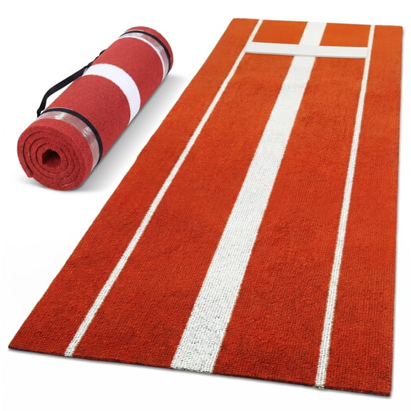 Baseball Pitching Mat with rubber, 9.94 Ft X 3 Ft Softball Pitching Mat, Antifade Turf, Multi-Surface Compatible Mat, Sports Accessory for Lawn & Dirt Ground