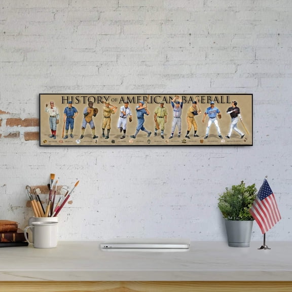 History of American Baseball - Plaque - Beveled Edge with a pebble textured finish 6" x 24"