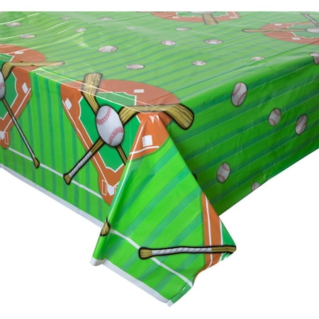 Baseball Plastic Party Tablecloth, 84 x 54in