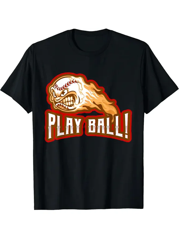 Baseball Playball Fireball Tshirt T-Shirt