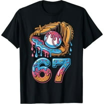 Baseball Player 67 Number 67th Sports Ice Cream Drip T-Shirt