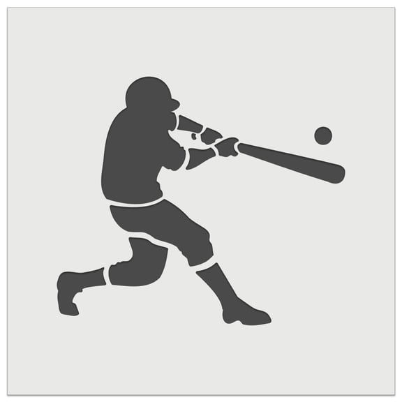 Baseball Player Batter Hitting Ball DIY Cookie Wall Craft Stencil - 4.5 Inch