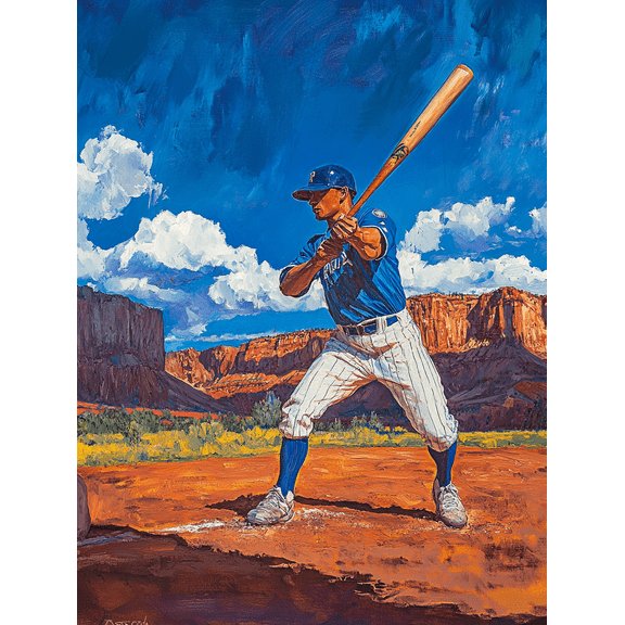 Baseball Player Canvas Art/Wall Art Suitable for Living Room Bedroom Office Game Room and Sports Bar Decoration.