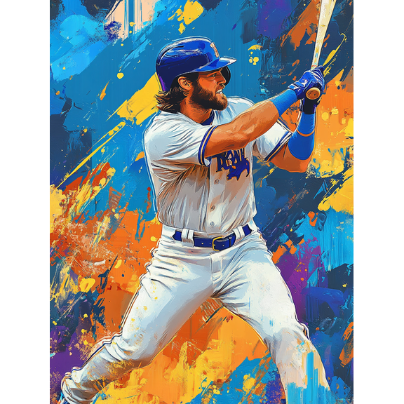 Baseball Player Canvas Painting/Wall Art Suitable for Living Room Bedroom Office Game Room and Sports Bar Decoration.