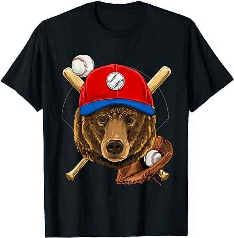 Baseball Player Grizzly Bear Pitcher Catcher Baseball Coach TShirt