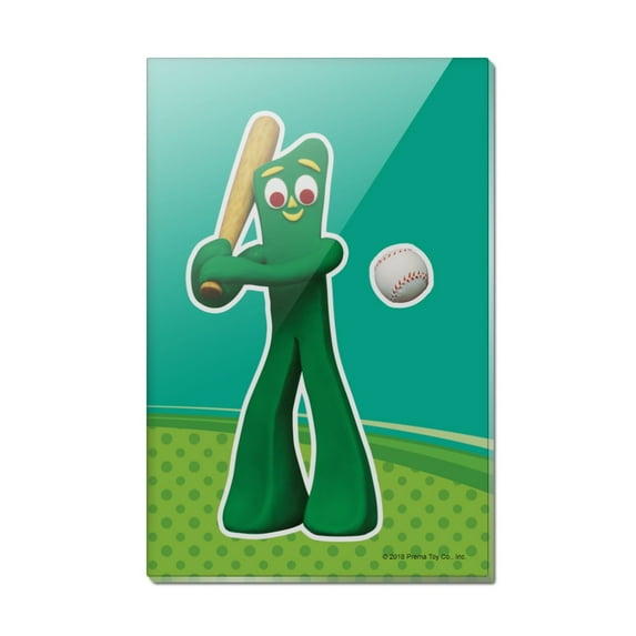 Baseball Player Gumby Rectangle Acrylic Fridge Refrigerator Magnet