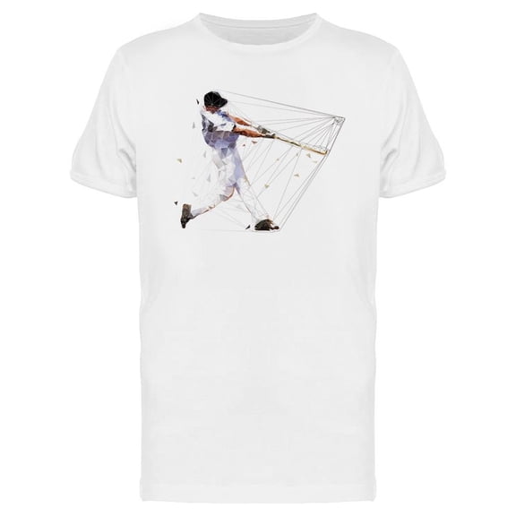 Baseball Player Hits Ball T-Shirt Men -Image by Shutterstock, Male Large