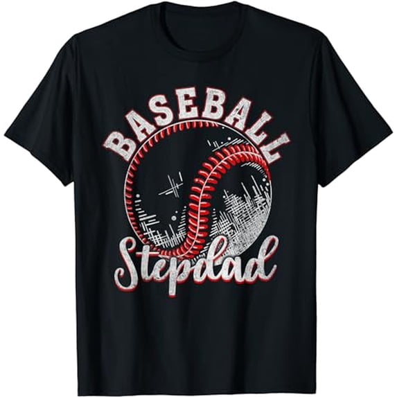 Baseball Player Matching Family Baseball Stepdad T-Shirt