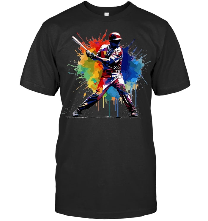 Baseball Player Paint Splash Baseball T Shirt