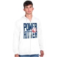 thumbnail image 1 of Baseball Player Power Hitter Fan Men's Big & Tall Graphic Zip Up Hoodie Brisco Brands 2X, 1 of 5