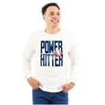 thumbnail image 1 of Baseball Player Power Hitter Fan Men's Big & Tall Long Sleeve Graphic Tee Brisco Brands 3X, 1 of 5