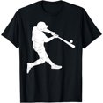 thumbnail image 1 of Baseball Player | Silhouette Batter Hitter Fans Gift T-Shirt, 1 of 2