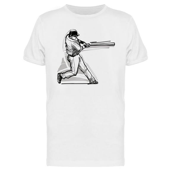 Baseball Player Sketch Design T-Shirt Men -Image by Shutterstock, Male XX-Large