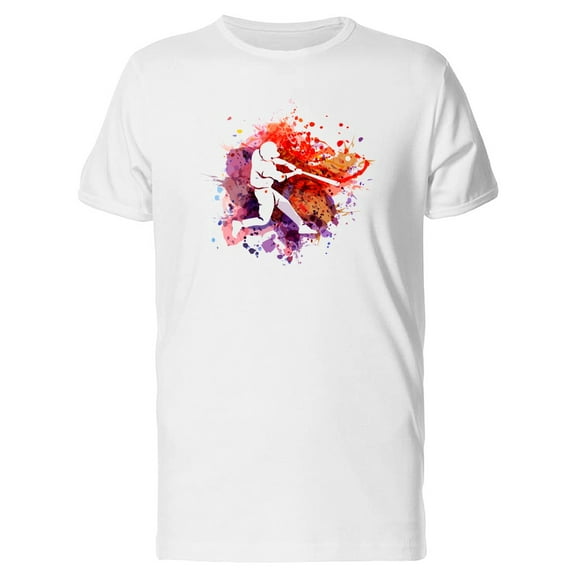 Baseball Player Swingin Paint T-Shirt Men -Image by Shutterstock, Male x-Large