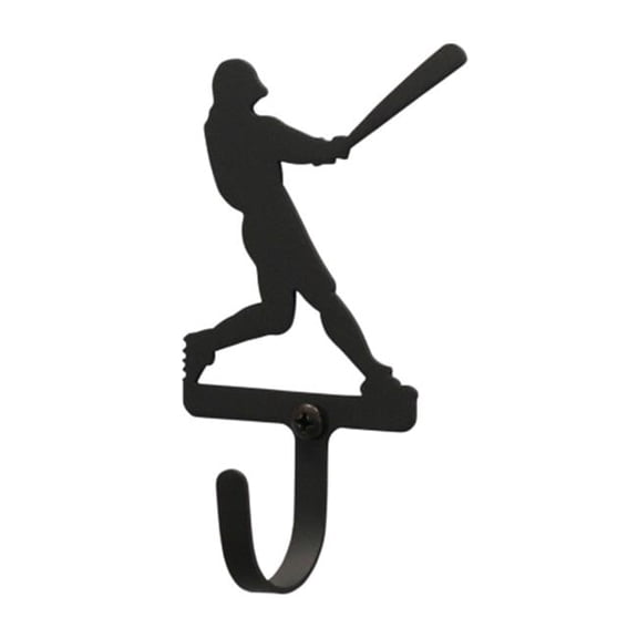 Baseball Player Wall Hook Small - Black