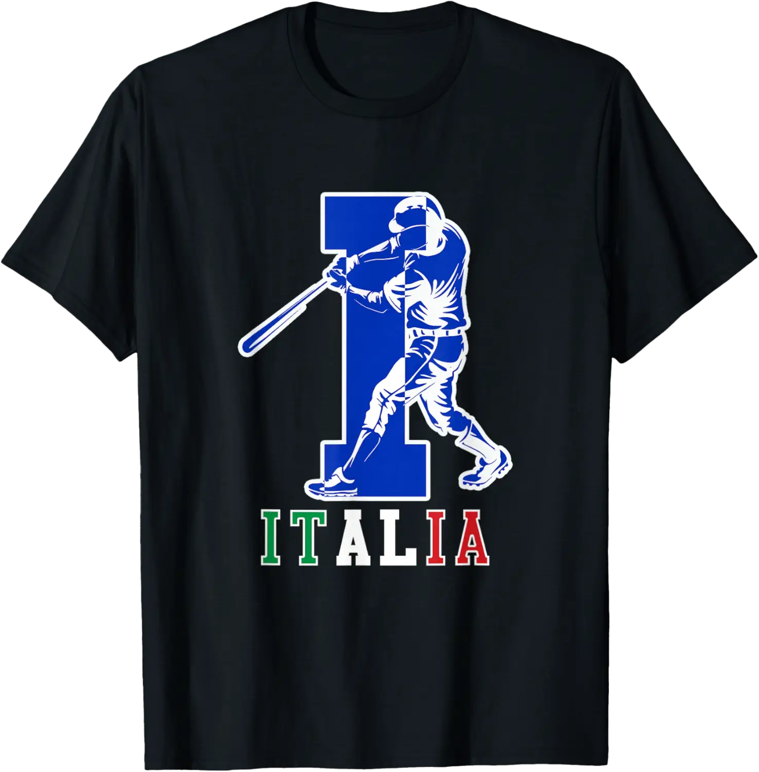 Baseball Player With Bold Letter Italian Italy Vintage Sport T-Shirt ...