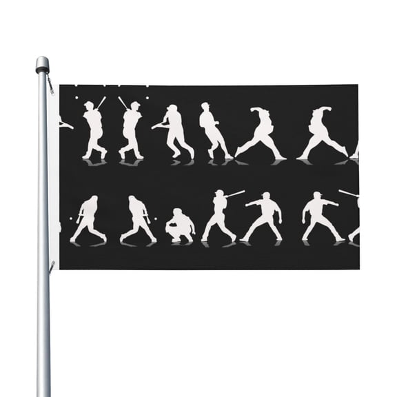 Baseball Players Flags 3 X 5 Foot Printed Bright And Vivid Colors Flag With Two Grommets