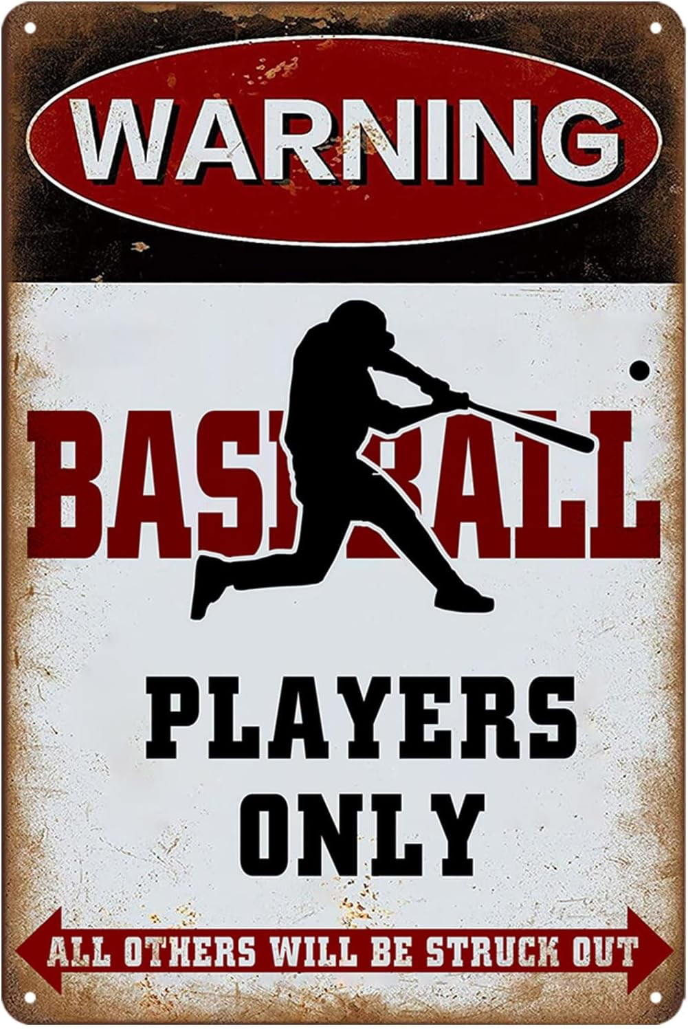 Baseball Players Only Metal Tin Sign Baseball Gifts For Boys Baseball