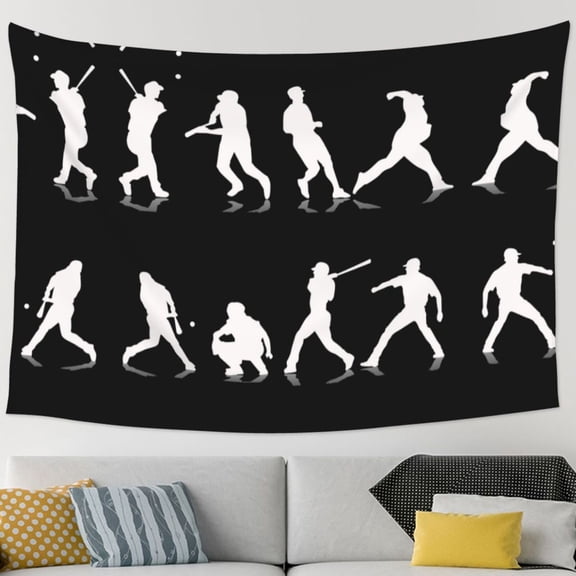 Baseball Players Tapestry Bedroom Living Room Tapestry Room Decorative Aesthetic Tapestries (90 In * 60 In)
