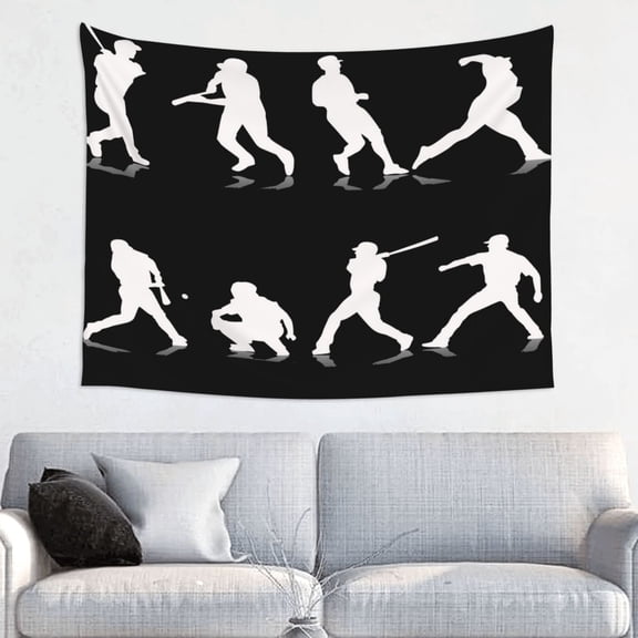 Baseball Players Tapestry For Bedroom Aesthetic Tapestries Wall Hanging (29" X 37")