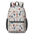 thumbnail image 1 of Baseball Players and Speech Bubbles 17" School Backpacks for Teens,Waterproof Oxford Fabric,S-Shape Padded Straps for School,Travel,Hiking,Camping, 1 of 6