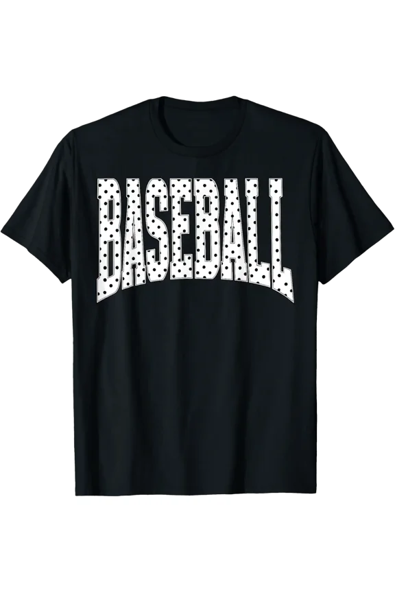 Baseball Polka Dot Team Spirit Baseball Fan Game Day Sports T-Shirt