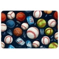 thumbnail image 1 of Baseball Polyester Non-Slip Machine Washable Bath Rugs Office Mat Floor Mats, 1 of 6