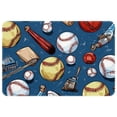 thumbnail image 1 of Baseball Polyester Non-Slip Machine Washable Floor Mat: Outdoor Carpet Floor Mats, 1 of 6
