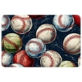 thumbnail image 1 of Baseball Polyester Non-Slip Machine Washable Floor Mats & Door Mat Chair Rug, 1 of 6