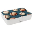 thumbnail image 1 of Baseball Portable PU Leather Jewelry Organizer Box with Removable Compartment, 1 of 6