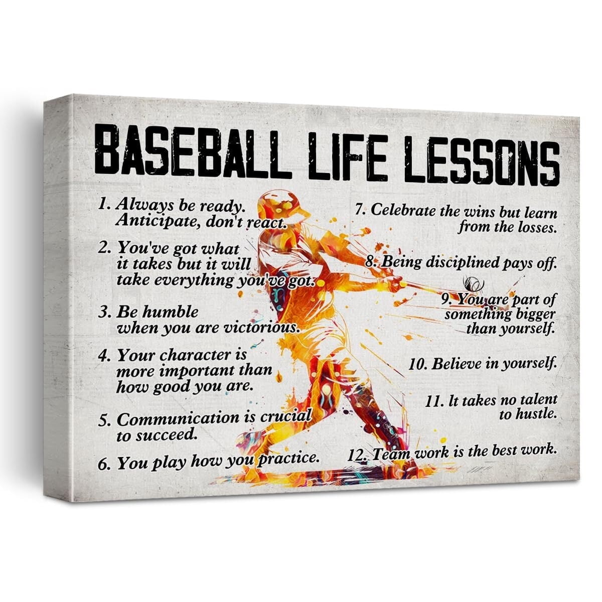 Baseball Poster Canvas Wall Art for Home Decor, Motivational Life ...