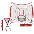 Baseball Practice Net Thrower Strike Zone W/ Portable Baseball Ball