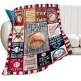 thumbnail image 1 of Baseball Print Blanket and Throws Sports Lover Gifts for Men Throw Blankets Baseball Decor Soft Cozy Fleece Plush Warm Flannel Bedding Blanket for Boys Kids Adults Couch Travel 40"X50", 1 of 6