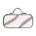 thumbnail image 1 of Baseball Print Pencil Case with Handle, 24X11 inch Large Capacity Pen Bag with Zipper, Portable Pencil Pouch with Compartments, Foldable Stationery Pouch for Classroom Office Supplies Storage, 1 of 5