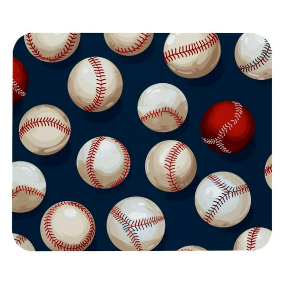 Baseball Printed Square Desk Mat Gaming Mouse Pad with Non-Slip Rubber Bottom - 8.3x9.8 Inch Office and Gaming Mouse Pad
