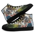 thumbnail image 1 of Wolf High Top Canvas Shoes Sneakers Black Size 11.5, 1 of 7